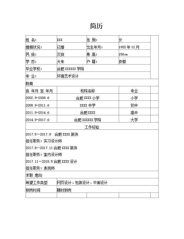5662_环境艺术设计相关专业研究生求职简历模板  - 文化艺术简历模板